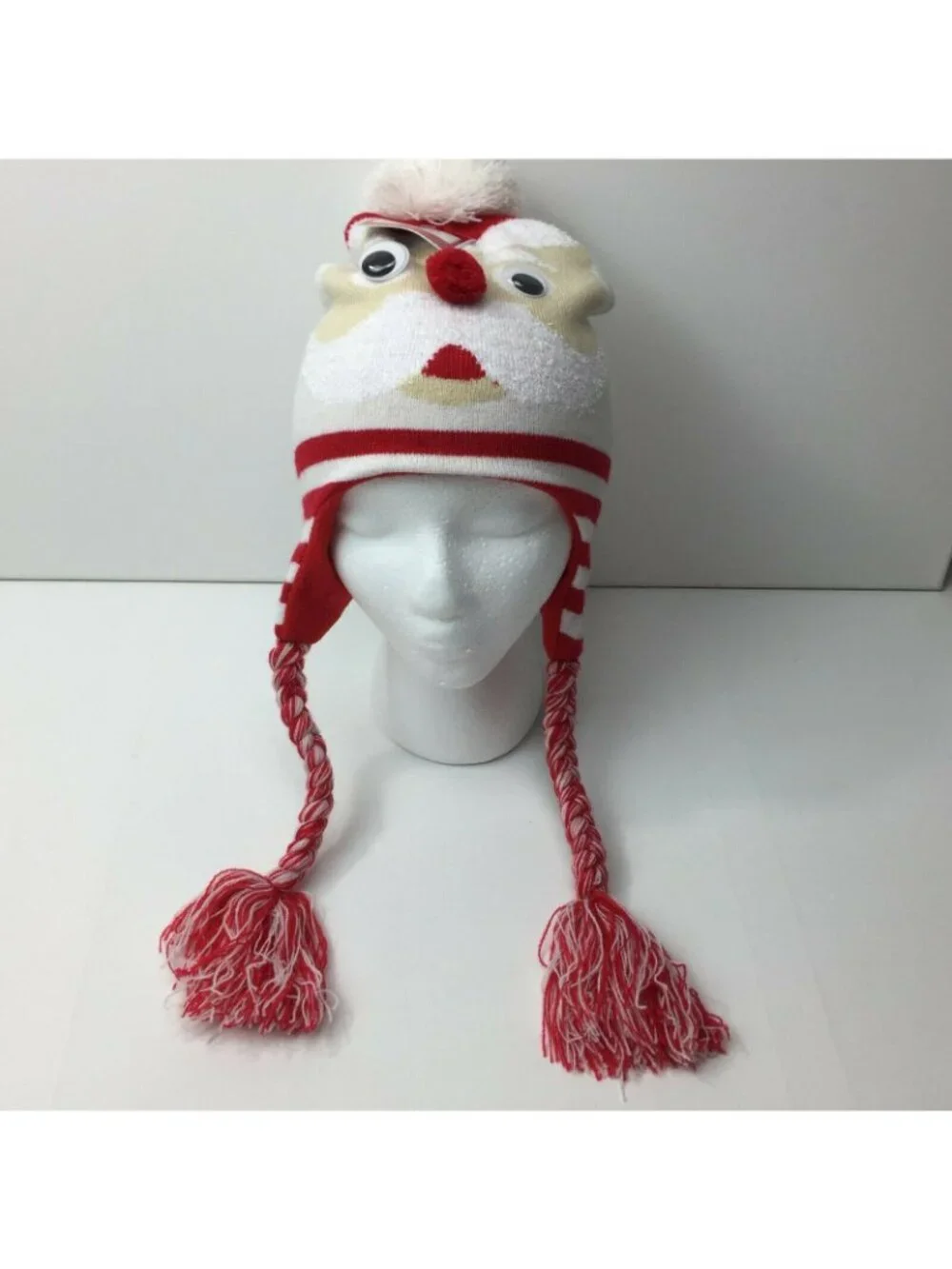 Holiday Time Unisex Children's Santa Laplander Hat Googly Eyes Christmas Festive